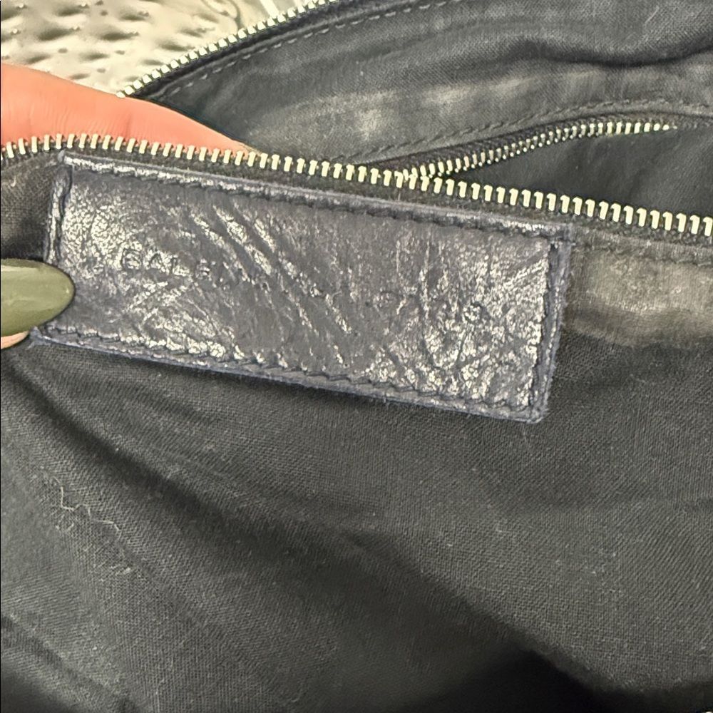 BALENCIAGA The Day Hair Calf Bag Hobo - Blue Dyed - LIKE NEW Condition - Zip Top - Picture 5 of 6
